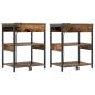 Preview: Nachttische 2 pcs Räuchereiche 41 x 31 x 51 cm Holzwerkstoff