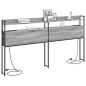 Preview: Stauraum-Kopfteil Grau Sonoma 180 cm Holzwerkstoff