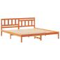 Preview: Bettgestell mit Kopfteil Wachsbraun 200 x 200 cm Massivkiefer
