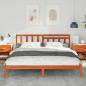 Preview: Bettgestell mit Kopfteil Wachsbraun 200 x 200 cm Massivkiefer