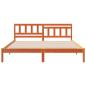 Preview: Bettgestell mit Kopfteil Wachsbraun 200 x 200 cm Massivkiefer