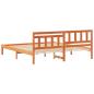 Preview: Bettgestell mit Kopfteil Wachsbraun 200 x 200 cm Massivkiefer