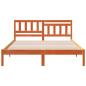 Preview: Bettgestell mit Kopfteil Wachsbraun 160 x 200 cm Massivkiefer