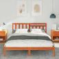 Preview: Bettgestell mit Kopfteil Wachsbraun 150 x 200 cm Massivkiefer