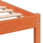 Preview: Bettgestell mit Kopfteil Wachsbraun 150 x 200 cm Massivkiefer