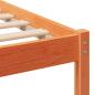 Preview: Bettgestell mit Kopfteil Wachsbraun 140 x 200 cm Massivkiefer