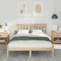 Preview: Bettgestell mit Kopfteil Braun 140 x 190 cm Massivkiefer