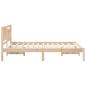 Preview: Bettgestell mit Kopfteil Braun 140 x 190 cm Massivkiefer