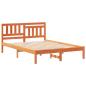 Preview: Bettgestell mit Kopfteil Wachsbraun 140 x 190 cm Massivkiefer