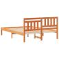 Preview: Bettgestell mit Kopfteil Wachsbraun 140 x 190 cm Massivkiefer