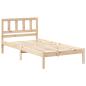 Preview: Bettgestell mit Kopfteil Braun 75 x 190 cm Massivkiefer