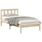Preview: Bettgestell mit Kopfteil Braun 75 x 190 cm Massivkiefer