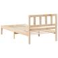 Preview: Bettgestell mit Kopfteil Braun 75 x 190 cm Massivkiefer
