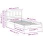 Preview: Bettgestell mit Kopfteil Braun 75 x 190 cm Massivkiefer
