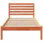 Preview: Bettgestell mit Kopfteil Wachsbraun 80 x 200 cm Massivkiefer
