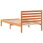 Preview: Bettgestell mit Kopfteil Wachsbraun 80 x 200 cm Massivkiefer