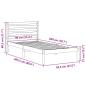 Preview: Bettgestell mit Kopfteil Braun 90 x 200 cm Massivkiefer