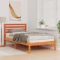 Preview: Bettgestell mit Kopfteil Wachsbraun 90 x 200 cm Massivkiefer