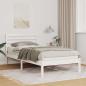 Preview: ARDEBO.de - Bettgestell mit Kopfteil Weiß 75 x 190 cm Massivkiefer