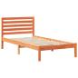 Preview: Bettgestell mit Kopfteil Wachsbraun 75 x 190 cm Massivkiefer