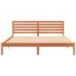Preview: Bettgestell mit Kopfteil Wachsbraun 200 x 200 cm Massivkiefer