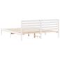 Preview: Bettgestell mit Kopfteil Weiß 180 x 200 cm Massivkiefer