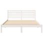 Preview: Bettgestell mit Kopfteil Weiß 140 x 200 cm Massivkiefer