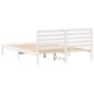 Preview: Bettgestell mit Kopfteil Weiß 140 x 200 cm Massivkiefer