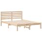 Preview: Bettgestell mit Kopfteil Braun 140 x 190 cm Massivkiefer