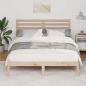 Preview: Bettgestell mit Kopfteil Braun 140 x 190 cm Massivkiefer