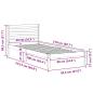 Preview: Bettgestell mit Kopfteil Weiß 90 x 210 cm Massivkiefer