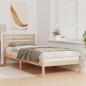 Preview: Bettgestell mit Kopfteil Braun 100 x 210 cm Massivkiefer