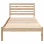 Preview: Bettgestell mit Kopfteil Braun 100 x 210 cm Massivkiefer
