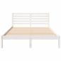 Preview: Bettgestell mit Kopfteil Weiß 140 x 210 cm Massivkiefer