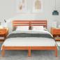 Preview: Bettgestell mit Kopfteil Wachsbraun 140 x 210 cm Massivkiefer