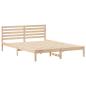 Preview: Bettgestell mit Kopfteil Braun 160 x 210 cm Massivkiefer