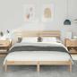 Preview: Bettgestell mit Kopfteil Braun 160 x 210 cm Massivkiefer