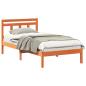 Preview: Bettgestell Braun 90 x 190 cm Massivholz Kiefer