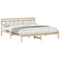 Preview: Bettgestell mit Kopfteil Braun 200 x 200 cm Kiefernholz