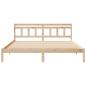 Preview: Bettgestell mit Kopfteil Braun 200 x 200 cm Kiefernholz