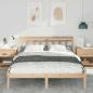 Preview: Bettgestell mit Kopfteil Braun 150 x 200 cm Massivholz Kiefer