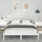 Preview: Bettgestell mit Kopfteil Weiß 140 x 200 cm Massivholz Kiefer