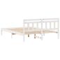 Preview: Bettgestell mit Kopfteil Weiß 140 x 200 cm Massivholz Kiefer