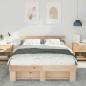 Preview: Bettgestell mit Kopfteil Braun 150 x 200 cm Kiefernholz