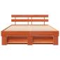 Preview: Bettgestell mit Kopfteil Wachsbraun 150 x 200 cm Massivkiefer
