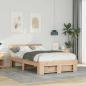Preview: ARDEBO.de - Bettgestell mit Kopfteil Braun 135 x 190 cm Massivkiefer
