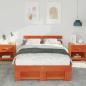 Preview: Bettgestell mit Kopfteil Wachsbraun 135 x 190 cm Massivkiefer