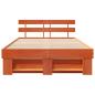 Preview: Bettgestell mit Kopfteil Wachsbraun 135 x 190 cm Massivkiefer
