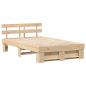 Preview: Bettgestell mit Kopfteil Braun 120 x 190 cm Massivkiefer