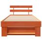Preview: Bettgestell mit Kopfteil Wachsbraun 90 x 200 cm Massivkiefer